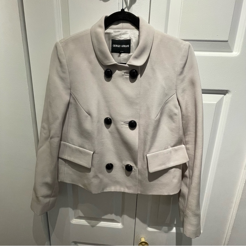 Giorgio Armani Women's Cream Double-Breasted Jacket